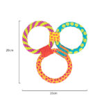 Durable Dog Toy with Rope Rings – Chew-Resistant Interactive Play for Puppies & Dogs  Colorful3-Ring Design for Tug & Fetch Games - Image 8